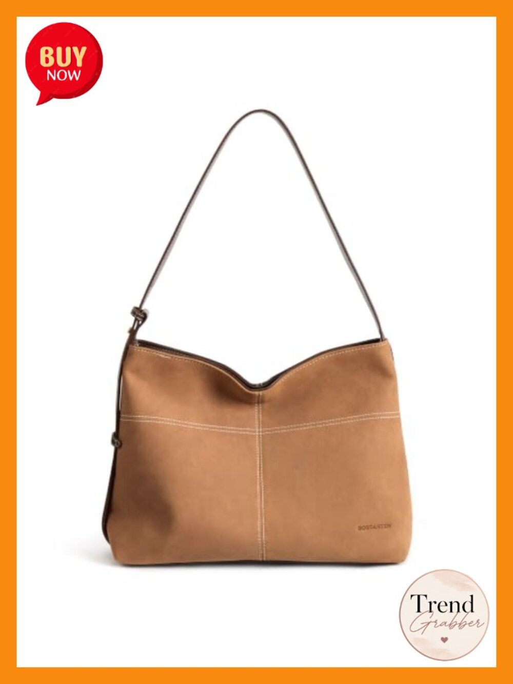 BOSTANTEN Suede Vegan Leather Hobo Shoulder Bag Convertible Strap